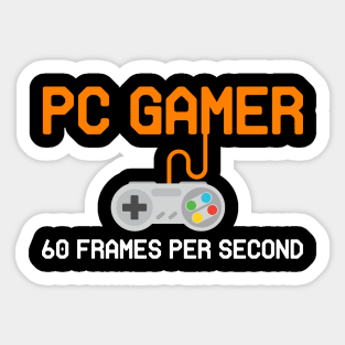 PC Gamer 60 Frames Per Second Sticker